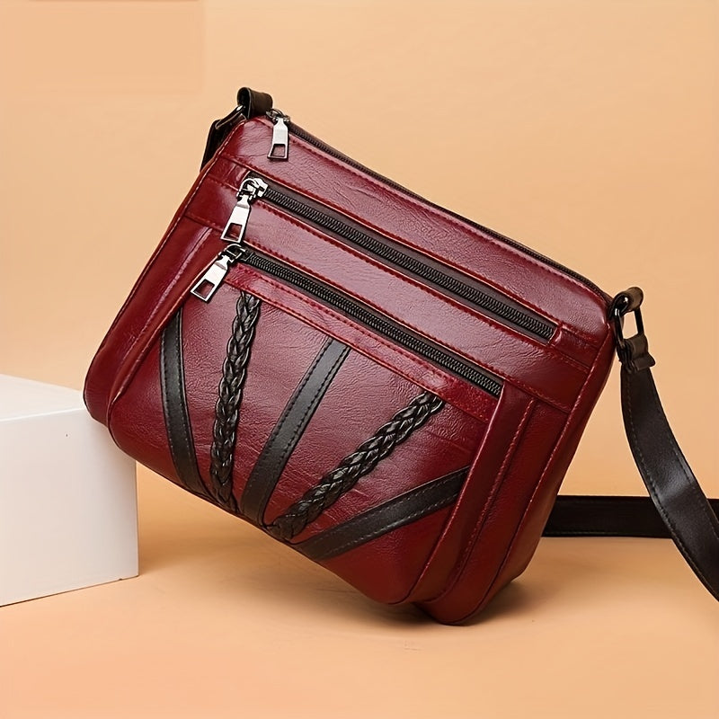 Vintage Genuine Leather Shoulder Bag - Men's Large Capacity Crossbody Bag