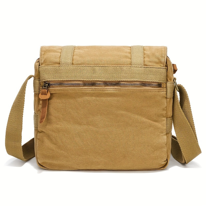 Vintage Canvas Messenger Bag - Casual Shoulder Bag for Men and Women